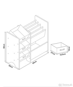 Detská komoda, regál na hračky - 2