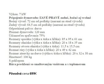 Sporák 7 kW nový - 2