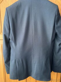 Vlnený oblek Paco Romano (slim fit) - modrý, štrukturovaný - 2