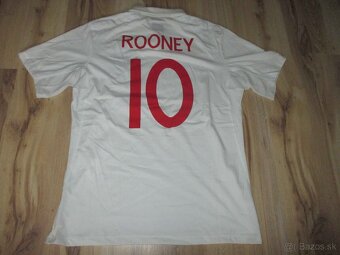 futbalový dres Anglicko - Slovensko 2009 Rooney - 2
