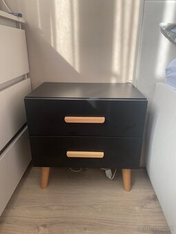Čierny nočný stolík 2 ks - 2