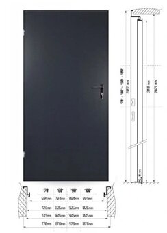 technické zateplené kovové dvere bronz 90 ľavé - 2
