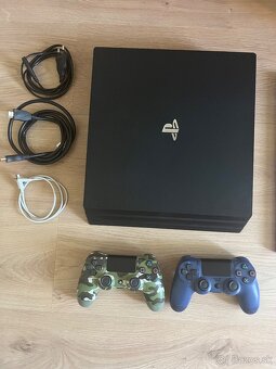 Playstation 4 Pro 1TB + ovládače , kabeláž a hry - 2