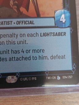 Predám Star Wars Unlimited kartu General Grievous 034 - 2