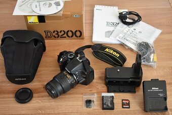 Nikon d3200 s VR AF 18-55 + brasna - nafotene 17 tisic.sn. - 2