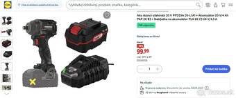 Aku rázový uťahovák PARKSIDE PERFORM20 V PPDSSA - max 600 Nm - 2