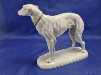 Starožitná porcelánová soška psa- 19.9/17.6 cm - 2