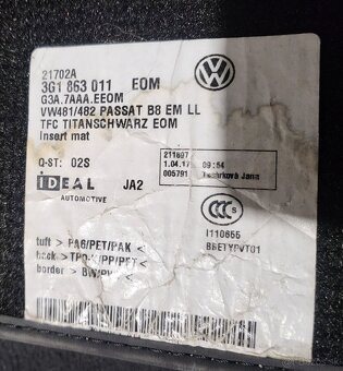 Koberce na VW Passat B8 - 2