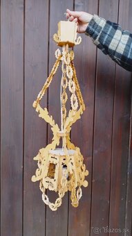 Drevena retazova lampa vhodna na chatu, chalupu - 2