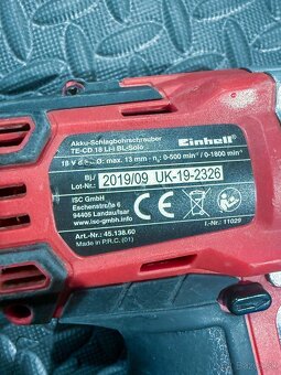 Aku príklepová aku vŕtačka Einhell TE-CD 18/48 Li-i - 2