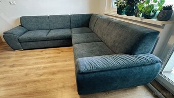 Rozkladacia sedacia súprava 275x275 tyrkysovo modra - 2
