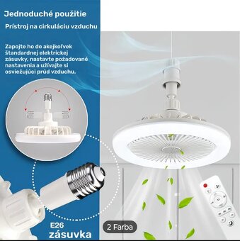 10-palcový E27 zásuvkový inteligentný ventilátor so svetlom - 2