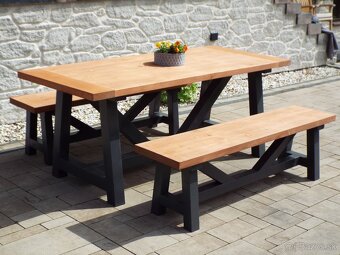 Záhradný masívny nábytok, Stôl, Lavice, Sedenie DOPRAVA SR - 2
