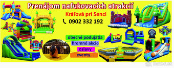 Nafukovacie hrady, šmykľavky, penová párty, bublinkovače... - 2