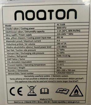 Mobilná klimatizácia Noaton AC 5108 - 2