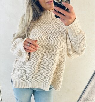 Damsky pulover taupe - 2