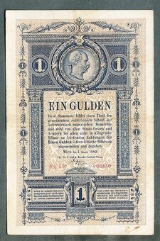 Staré bankovky Rakousko Uhersko 1 Gulden Forint 1882 - 2