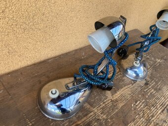 2x stará stolní lampička - chrom - 2