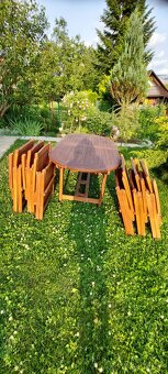 Teak - Predám teakový stôl a 6 kresiel - 2