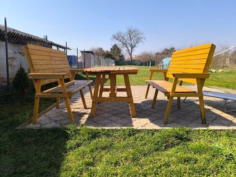 Záhradné sedenie drevené - 2