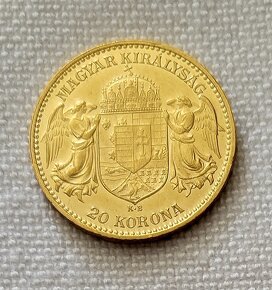 Zlatá uhorská 20 koruna FJI, 1909 kb, lepší ročník - 2