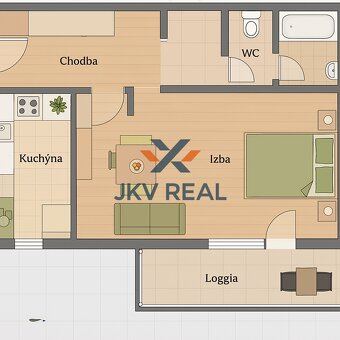 JKVreal ponúka na predaj 1-izbový byt s loggiou a potenciálo - 2