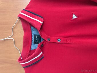 GUESS originál Red pánske polotricko L - 2