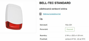 ⚡️ Prodáno: Zálohovaná siréna BELL-TEC s novou AKU ⚡️ - 2