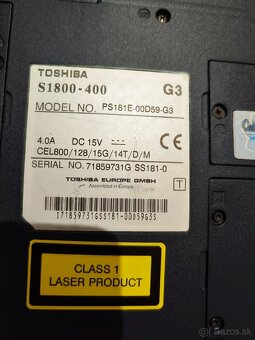 Zberateľský Notebook Toshiba Satellite S1800-400 (W2K) - Kom - 2