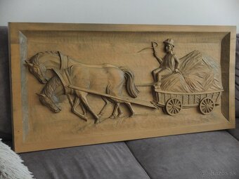 Dřevěný unikátní masivní obraz... - 2