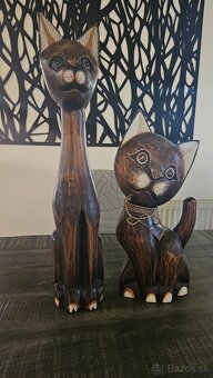 Drevené mačky dekorácie - 2