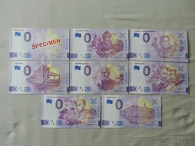 0 eurové bankovky 2021, 2022, 2023 a České - 2