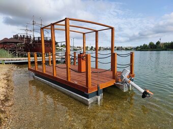 Katamaran drevená paluba 5,1 x 2,5m s hliníkovým pontónom - 2