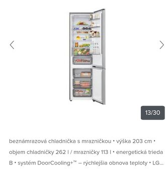 Chladnička s mrazničkou zn.LG - 2