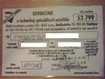 POTVRDENIE O CERTIFIKACII VYROBKU - 2