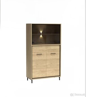 VITRÍNA dub/čierna - 2