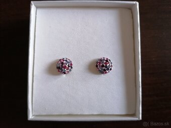 Strieborné náušnice s Crystals from Swaro - 2