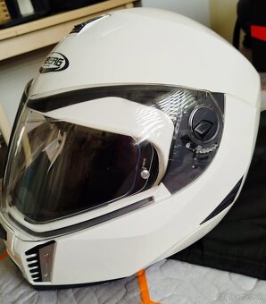 Ľahká Unisex modulárna motocyklová prilba Caberg Sintesi Whi - 2