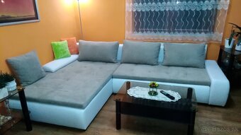 Rohová sedačka rozkladacia s úložným priestorom - 2