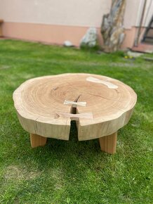 Drevený stôl priečny rez z Dubového dreva - 2