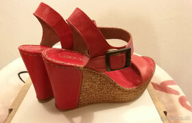 Červené kožené sandále č. 39 - 2