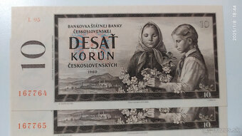 10 Kčs 1960 ..... 4 - postupka UNC, predposledná séria - 2