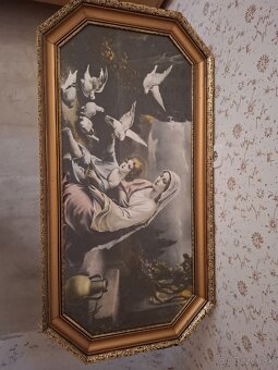 Veľký kresťanský obraz v historickom rame - 2