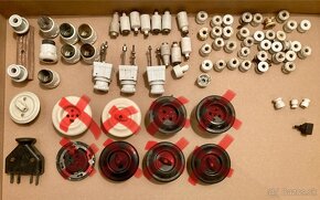 Retro vypinace, porcelanove poistky, kablove izolatory - 2