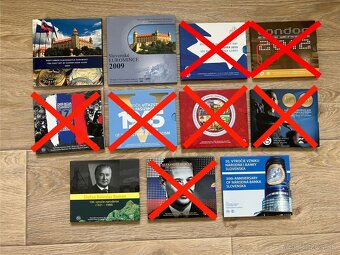 Sady slovenských obehových mincí BU a PROOF - koruna euro - 2