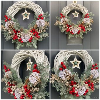 Vianočný veniec 35cm na dvere vianočná dekoracia venček - 2