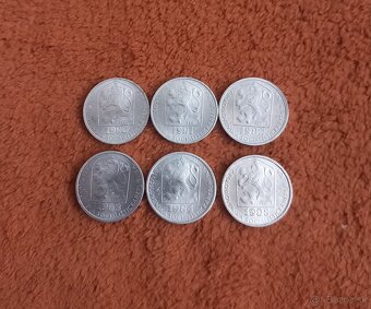 Predám vzácne mince 5 hal. 1980 R až 1985 R, - 2