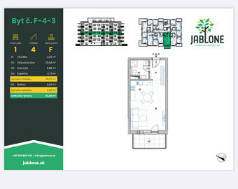 1izb. byt novostavba Bytca+park. miesto - 2