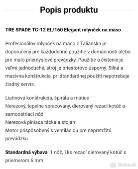 Mlynček na mäso profesionálny - 2