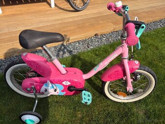 Btwin ruzovy dievcensky bicykel - 2